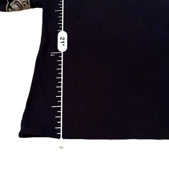 Free People Rock With It Black‎ Embroidered Off the Shoulder Pullover Top Sz M - Picture 11 of 11